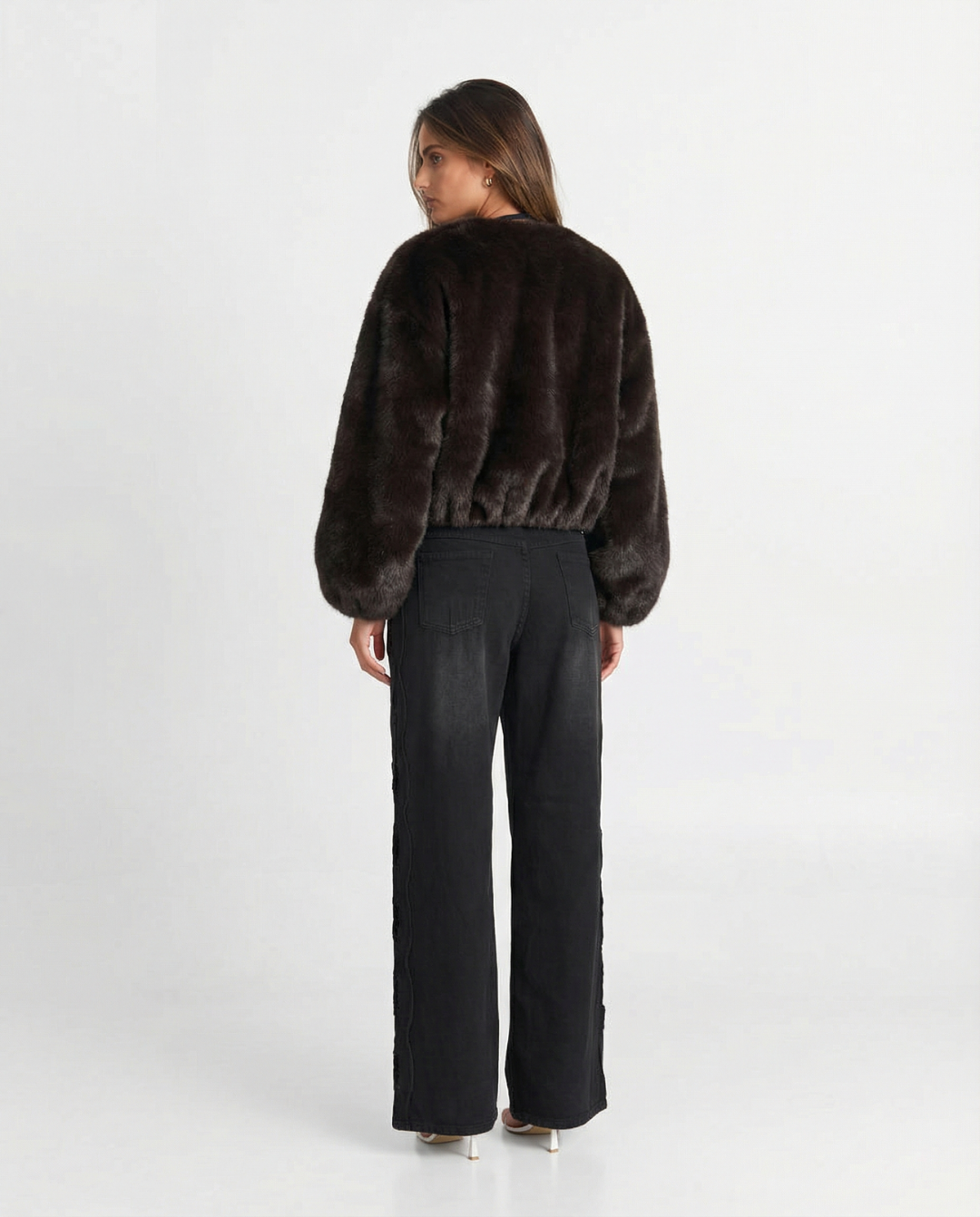 Hope | Brown Faux Fur Bomber Jacket