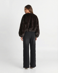 Hope | Brown Faux Fur Bomber Jacket