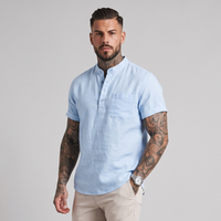 Cameron | Men's Breathable Henley Linen Shirt