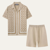 Patrick | Cuban Collar Knitted Shirt and Shorts Summer Set