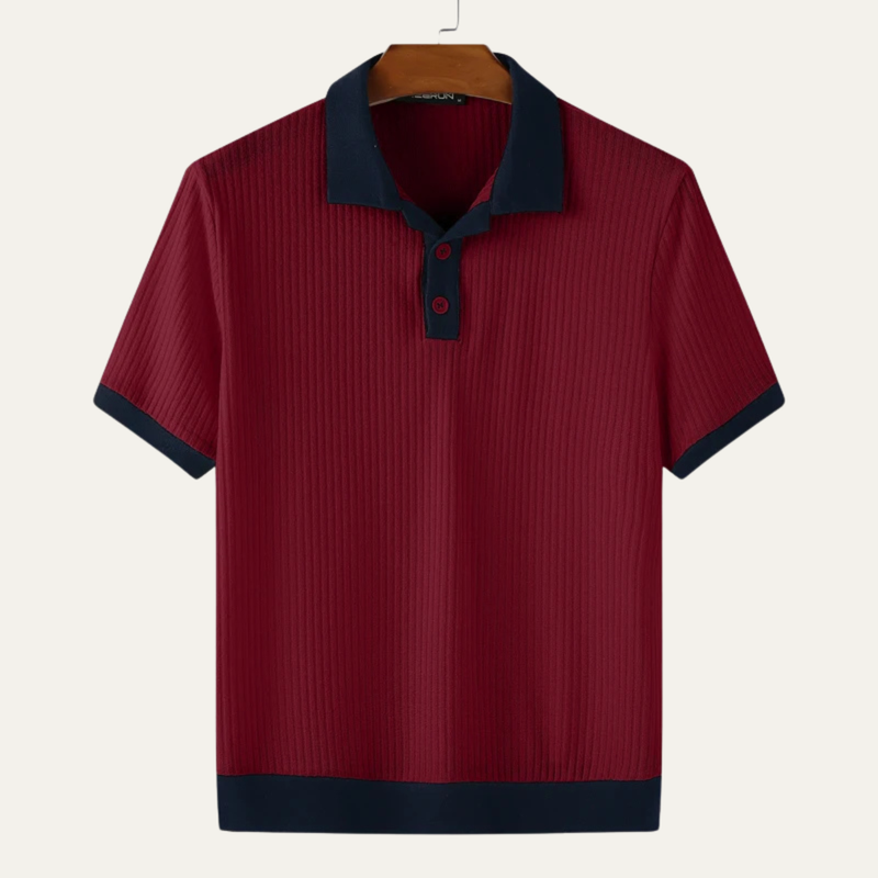 Talbot polo shirt ribbed knit texture detail