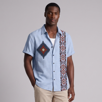 Jules | Vintage Ethnic Pattern Short Sleeve Linen Shirt