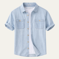 Bexley short sleeve denim shirt in Light Blue