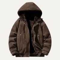 Dashiell men's sherpa lined puffer jacket in Brown