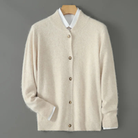 Ashby men's button front knit cardigan in Beige