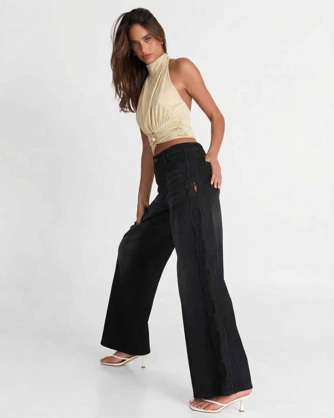Rhiannon | High Neck Ruched Halter Top
