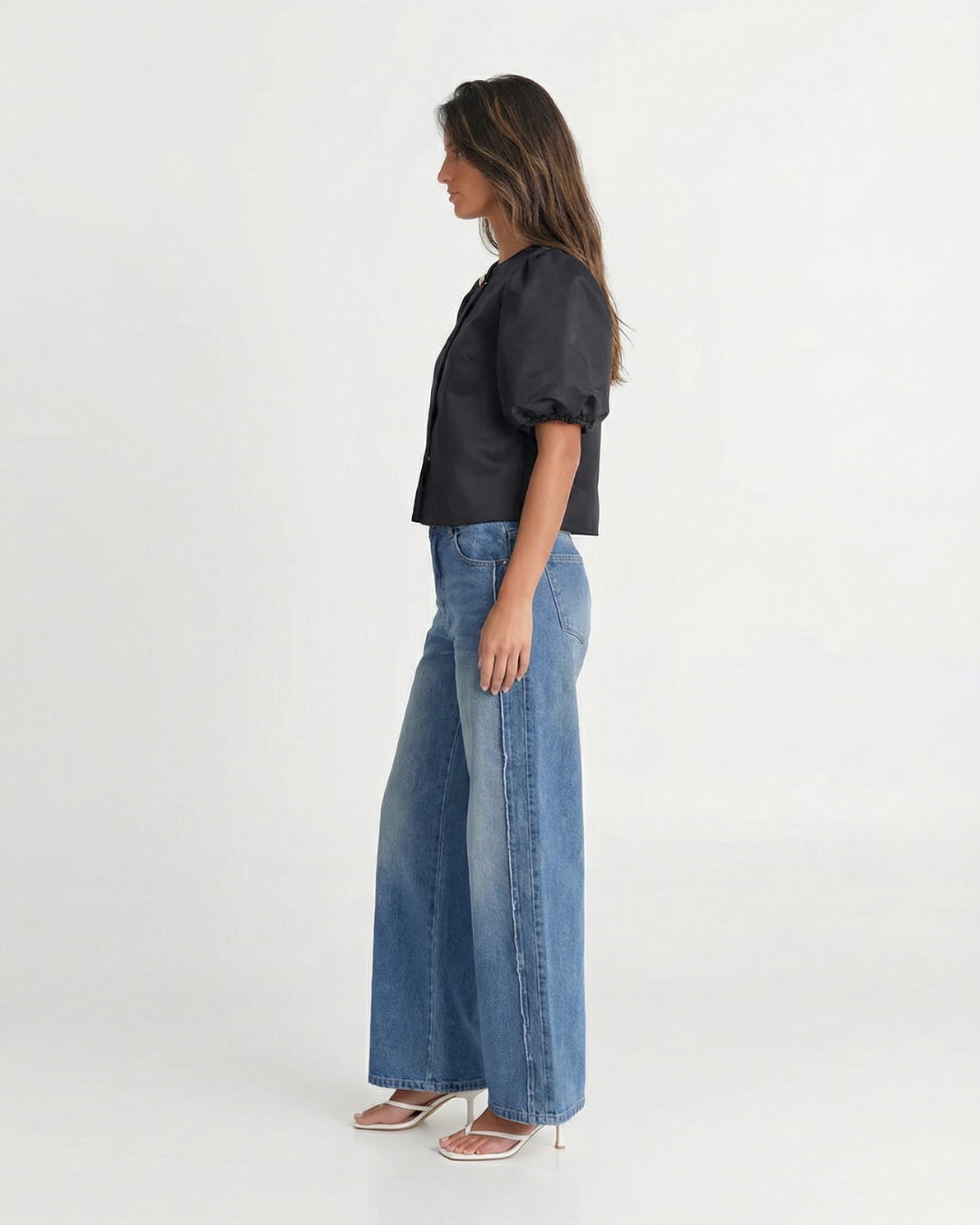 Tamara | Puff Sleeve Satin Blouse