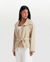 Violet | Cropped Tie-Waist Trench Coat