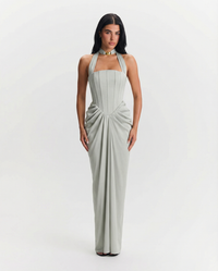 Jemima | Corset Halter Neck Maxi Dress