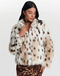 Eva | Animal Print Faux Fur Cropped Jacket