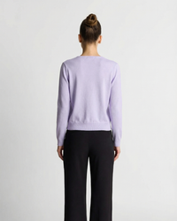 Erin | Crew Neck Button Front Ribbed Lightweight Cropped Cardigan
