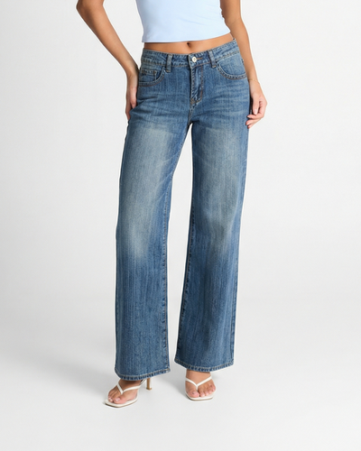 Luisa | Wide Leg Jeans Light Blue High Waisted Vintage