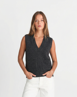Orla | V-Neck Knit Vest with Patch Pockets