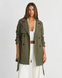 Edith | Cropped Belted Trench Coat