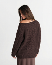Anya | Relaxed Chunky Cable Knit Top