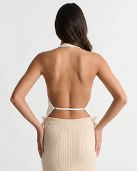 Faye | Bow Detail Open-Back Halter Top