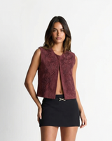 Cleo | Floral Embroidered Open Waistcoat