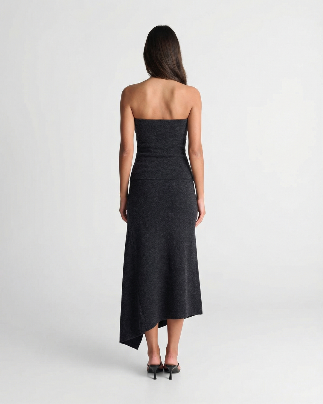 Millie | Jersey Asymmetric Wrap Midi Skirt