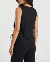 Eliana | Side Tie Crew Neck Cropped Tank Top