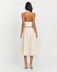 Ivy | High-Rise Textured A-Line Midi Skirt