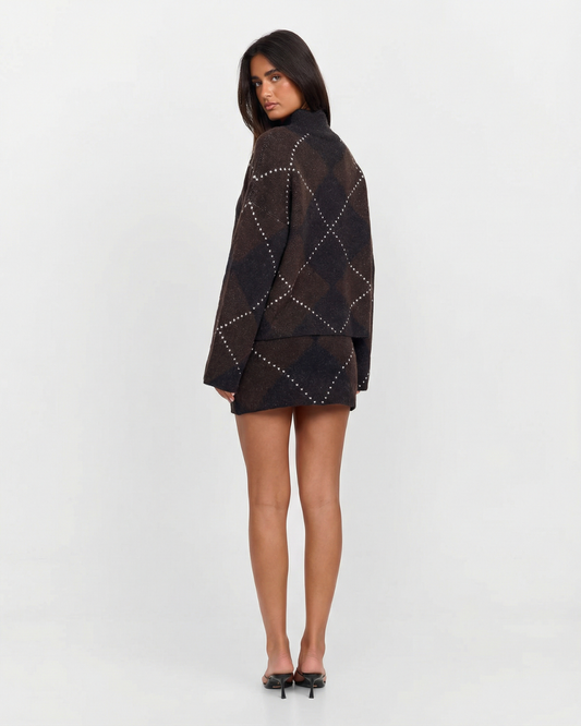 Amber | Cosy Knitted Mini Skirt Co-ord