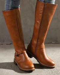 Maeve | Buckle Leather Knee High Boots