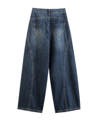 Thea | Wide Leg Diagonal Seam Jeans