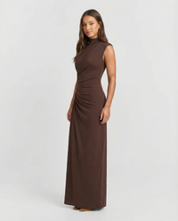 Hazel | Ruched Sleeveless Maxi Dress