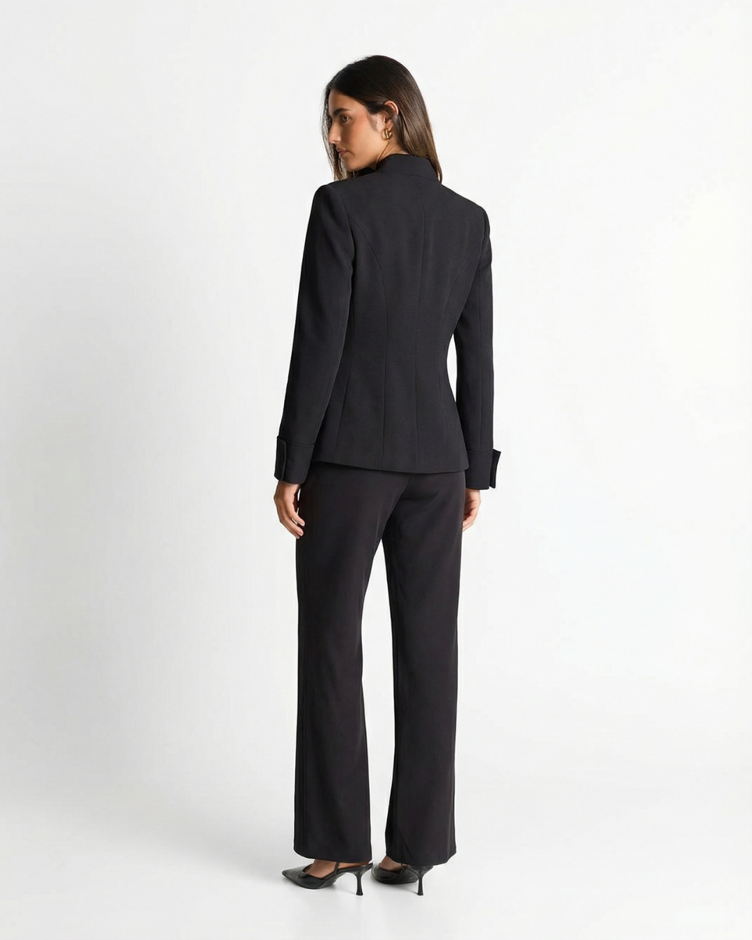 India | Mandarin Collar Gold Button Blazer