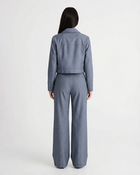 Eliza | Textured Zip Jacket Wide Leg Pants Set