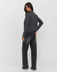 Layla | Peter Pan Collar Asymmetric Toggle Button Cropped Knit Cardigan