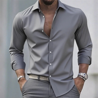 Sutton slim fit button up shirt in Grey