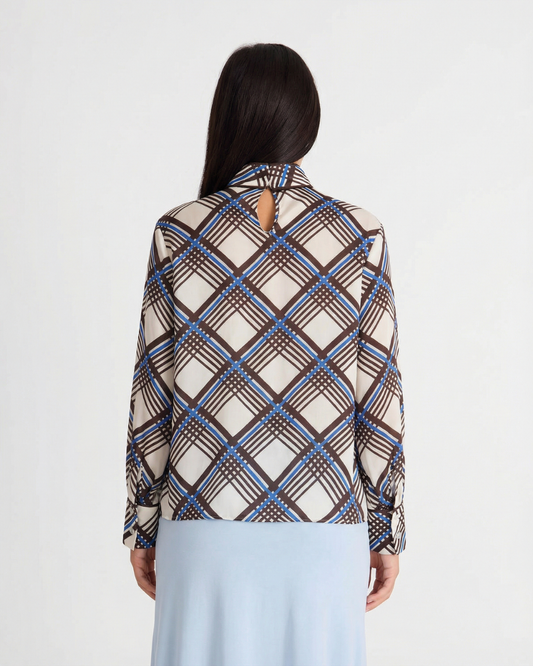 Camille | Smart Casual Checked Long Sleeve Top