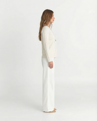 Mila | Deep V-Neck Gold Button Centre Seam Cropped Knit Cardigan