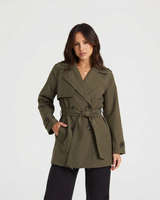 Emilia | Cropped Belted Trench Coat