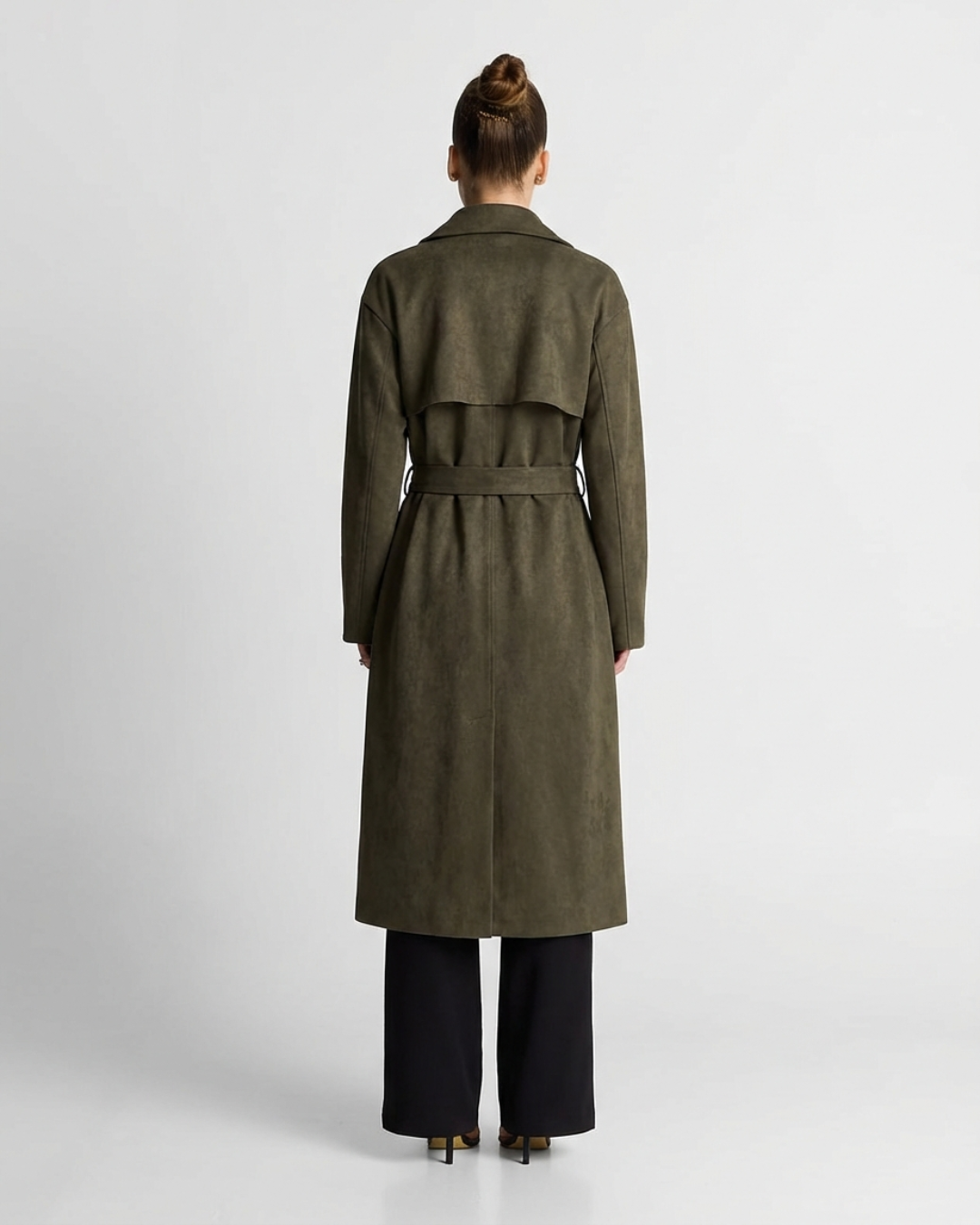 Megan | Longline Double-Breasted Trench Coat