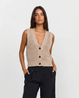 Natalia | Open Crochet Vest Top