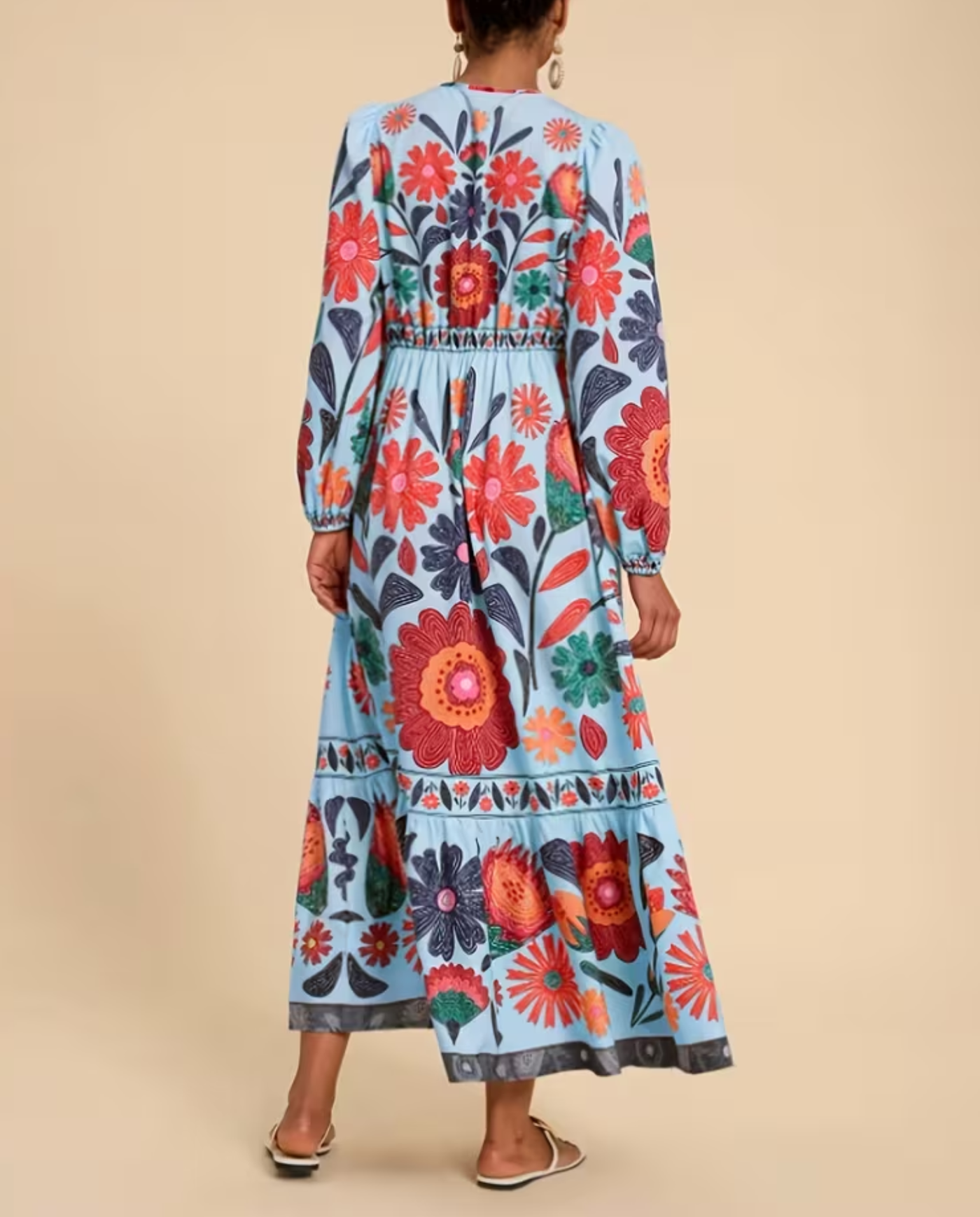 Tamsin floral maxi dress detail view