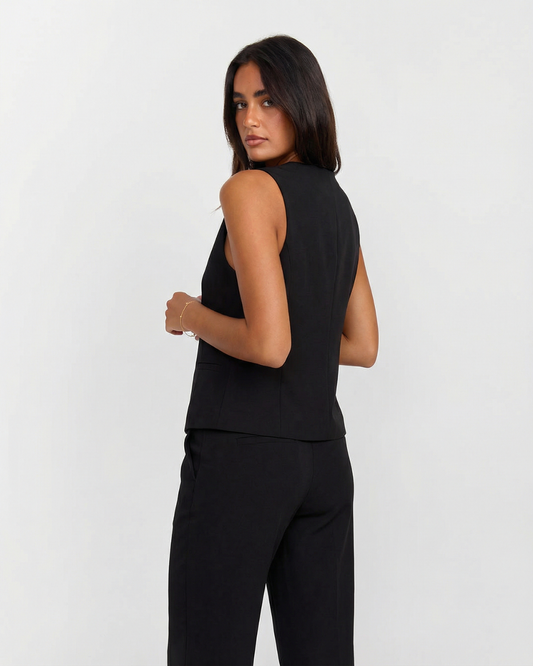 Victoria | Black Sleek Asymmetric Co-ord Set