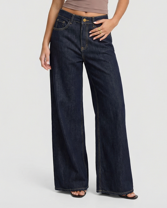 Sable | Wide Leg Jeans Dark Blue High Waisted