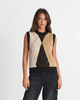Bethany | Argyle Crew Neck Knit Vest