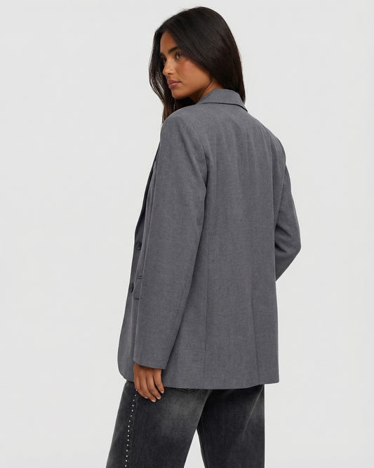 Maren | Smart Casual Double Breasted Blazer Grey