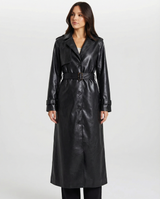 Anna | Full-Length Faux Leather Trench Coat