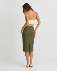 Lyla | Sculpting Brushed Midi Pencil Skirt