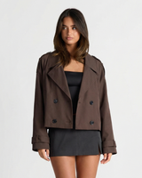 Adeline | Cropped Double-Breasted Trench Coat