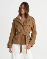 Amelie | Cropped Belted Utility Jacket