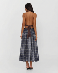 Lara | Plaid Cotton A-Line Midi Skirt