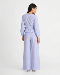 Romy | Striped Tie Front Wide Leg Co-ord Set