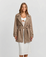 Una | Belted Cropped Trench Coat