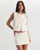 Ayla | Sleeveless Cropped Faux Fur Gilet